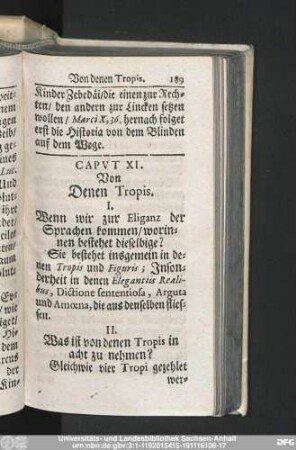 Caput XI. Von Denen Tropis.