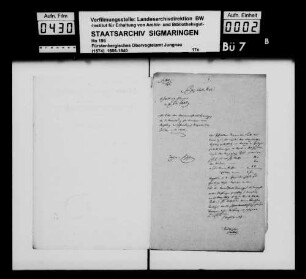 Stiftung des Pfründners Maximilian Sauter in die Armenanstalt zu Inneringen