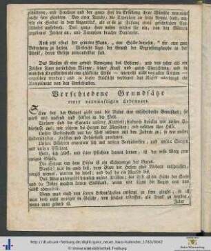 Verschiedene Grundsätze einer vernünftigen Lebensart.