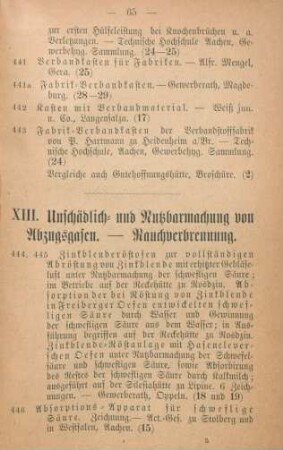 XIII. Unschädlich- und Nutzbarmachung von Abzugsgasen. - ...