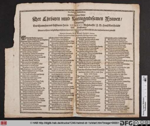 Eine Christliche Glückwünschung Eines Glückseligen newen Jahrs