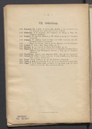 VII. Abtheilung