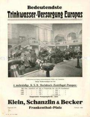Hochdruck-Zentrifugal-Pumpen für die Trinkwasserversorgung