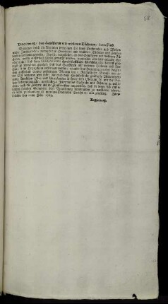 Verordnung, das Haussieren mit wollenen Tücheren, betreffend : Zweybrücken den 10ten Febr. 1763.