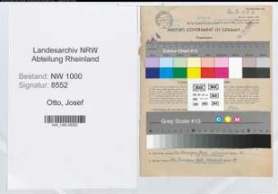 Entnazifizierung Josef Otto, geb. 15.06.1898 (Oberpostverwalter)