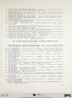 II. Oud-Haagsche verzamelingen. Moderne schilderijen en aquarellen (Nr. 105-152)