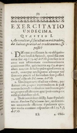 Exercitatio Undecima.