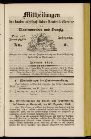 Drei und Zwanzigster Jahrgang. No. 2. Februar 1855.