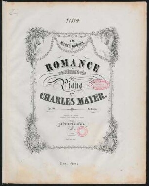 Romance sentimentale pour piano op. 244