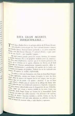 Esta gran muerte indescifrable...
