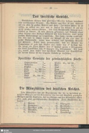 Das specifische Gewicht
