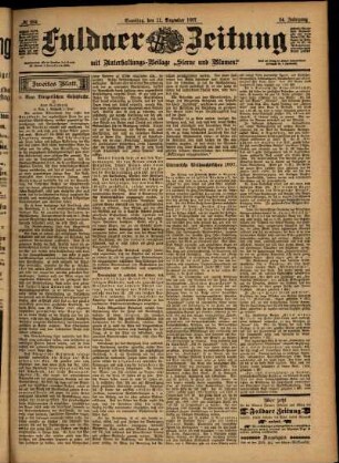 Zweite Ausgabe vom Samstag, den 11. Dezember 1897.