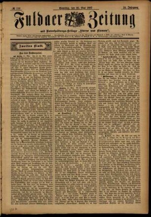 Zweite Ausgabe vom Samstag, den 22. Mai 1897.