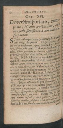 Cap. XVI. De verbis asportare, compilare, & aliis quibusdam, quae non iusto significatu a nonnullis usurpantur.