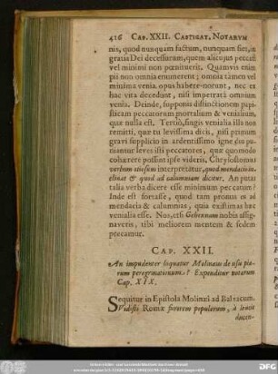Cap. XXII. An impudenter loquatur Molinaeus de usu piarum peregrinationum? Expenditur notarum Cap. XIX.