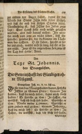527-540, Am Tage St. Johannis, des Evangelisten.