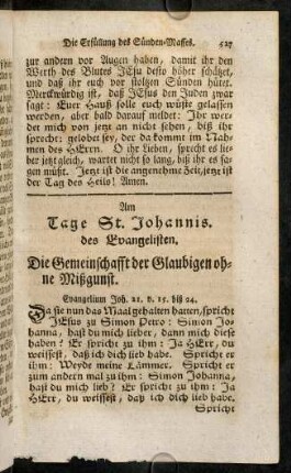 527-540, Am Tage St. Johannis, des Evangelisten.