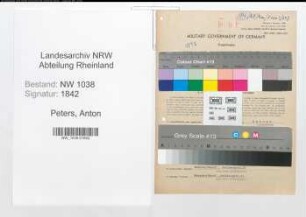 Entnazifizierung Anton Peters , geb. 21.12.1913 (Geschaeftsteilhaber)