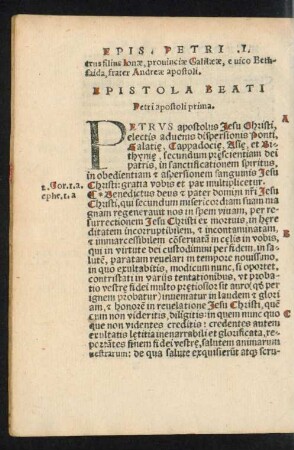 Epistola Beati Petri apostoli prima.