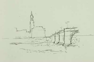 Dresden, Stadtansicht: Blick auf die Neustadt: Blockhaus, Turm der Dreikönigskirche, Brücke