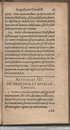 Articulus III. De Persona Et Officio Christi