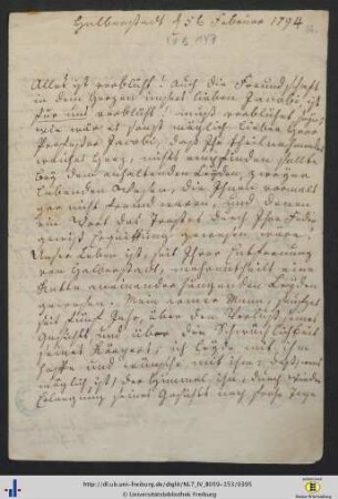 Brief (NL 7/IV B 147).