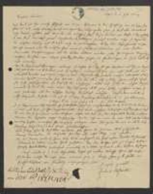 Brief von Friedrich Hofmeister an David Heinrich Hoppe