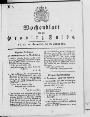 Nr. 3, Ausgabe vom 18. Januar 1845
