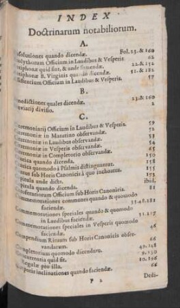 Index Doctrinarum notabiliorum.