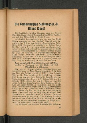 Die Gemeinnützige Siedlungs-A. - G. Altona (Saga)