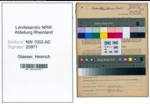 Entnazifizierung Heinrich Glaeser, geb. 26.12.1904 (Beamter)