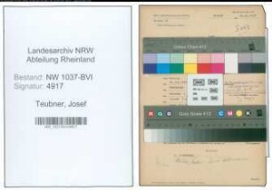Entnazifizierung Josef Teubner , geb. 01.07.1894 (Buchhaendler)