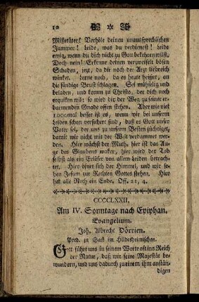 CCCCLXXII. Am IV. Sonntage nach Epiphan. Evangelium.