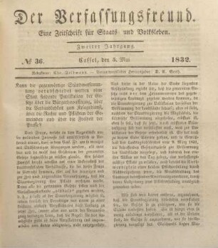№ 36. Cassel, den 5. Mai 1832.