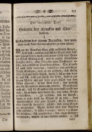 Der vierzehnte Theil. Gebetter bey Kranken und Sterbenden.