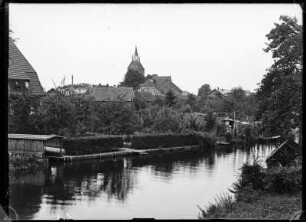Alt Ruppin. Ortsansicht mit Blick zur Pfarrkirche St. Nikolai Alt Ruppin