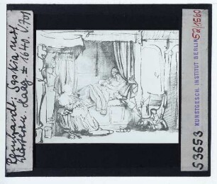 Rembrandt, Saskia im Wochenbett (Zeichnung Valteniner 701) (Paris Fond.Custodia)