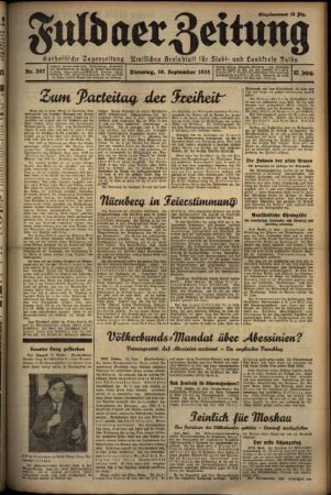 Ausgabe vom Dienstag, den 10. September 1935.