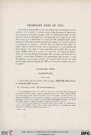 Chapelles XXIII et XXIV