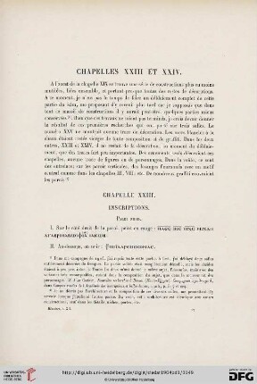 Chapelles XXIII et XXIV