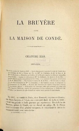 La Bruyère dans la maison de Condé : études biographiques et historiques sur la fin du XVIIe siècle. 2