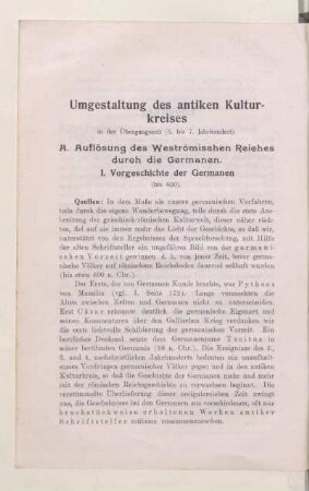 Umgestaltung des antiken Kulturkreises