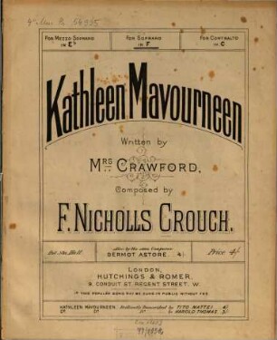 Kathleen Mavourneen : written by Mrs. Crawford