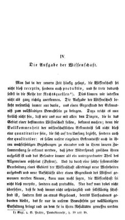 IV. Die Aufgabe der Wissenschaft.