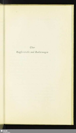 Über Kupferstiche und Radierungen