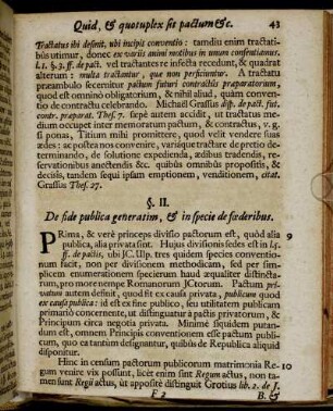 §. II. De fide publica generatim, & in specie de fœderibus.