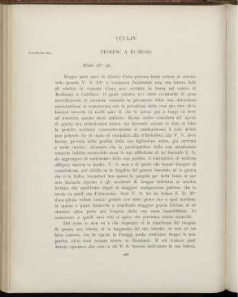 CCCLIV. Peiresc à Rubens. Aix, 11-12 février 1624
