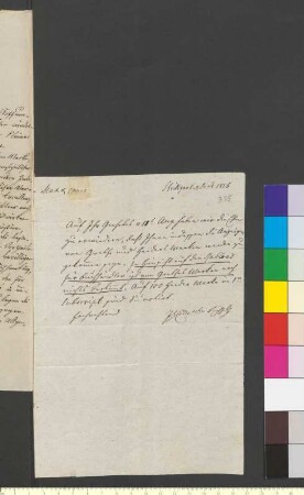 Brief von Cottasche Buchhandlung an Goethe, Johann Wolfgang von