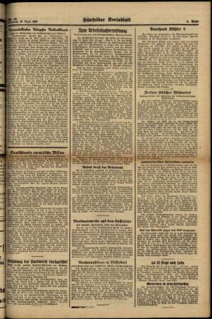 Zweite Ausgabe vom Mittwoch, den 26. April 1939.