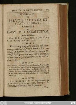 Articulus I. De Lapsu Protoplastorum.
